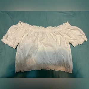 White off the shoulders crop top size small
